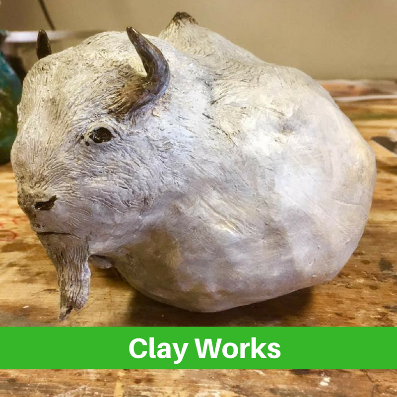 Clay art at Stagecoach Gallery Platte, SD